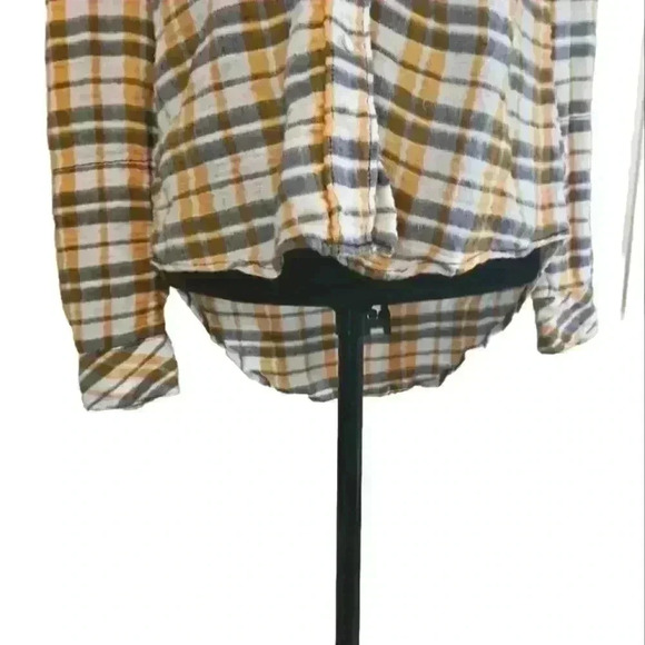 Free People Womens Gauzy Flannel Long Sleeve Button Down Top XS - Picture 6 of 14